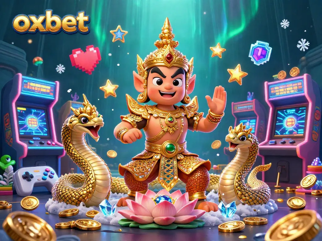 Experience thrilling gaming with oxbet’s vibrant casino illustration featuring an energetic yaksha guardian.