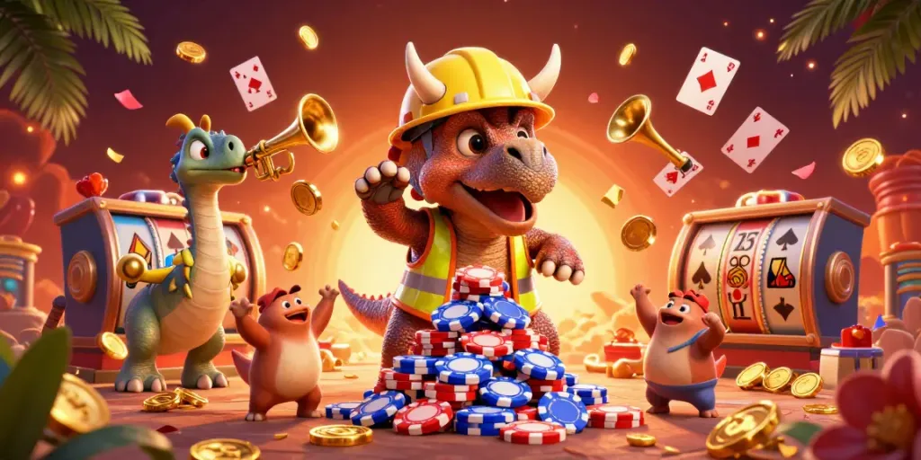 Experience exciting soccer betting with Bola88 Login featuring vibrant casino elements in a lively scene.