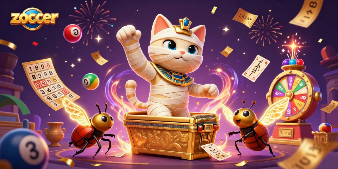 Win big at Zoccer with a vibrant casino illustration featuring Egyptian themes and dynamic gambling elements.
